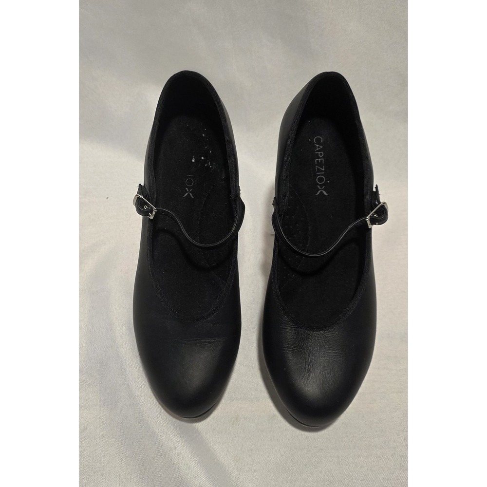 Capezio X 451BLK Women's Black Leather TeleTone Tap Dance Shoes. Size 8.5